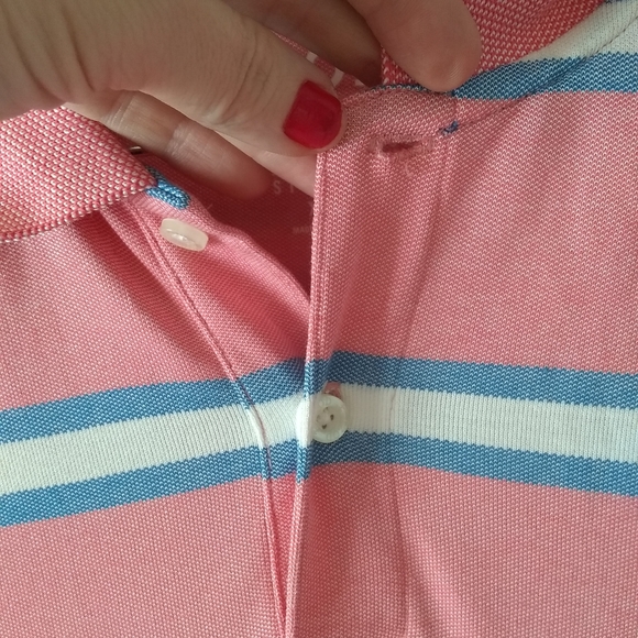 Men's Izod pink and blue polo - Picture 4 of 11